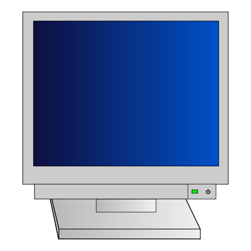 CRT monitor with power light vector clip art