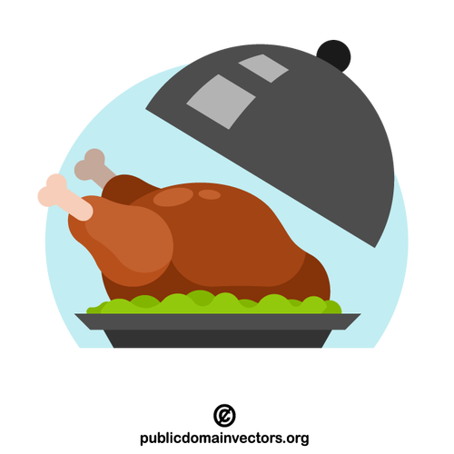 Roasted turkey on a dish