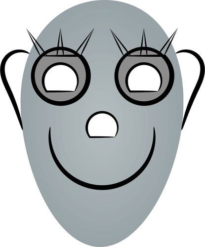 Vector illustration of oval faced robot face