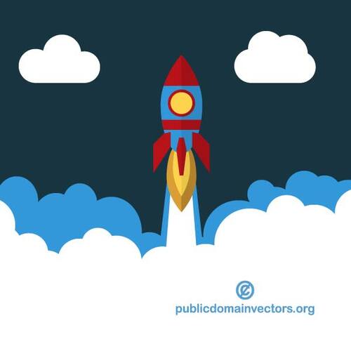 Rocket launch vector graphics