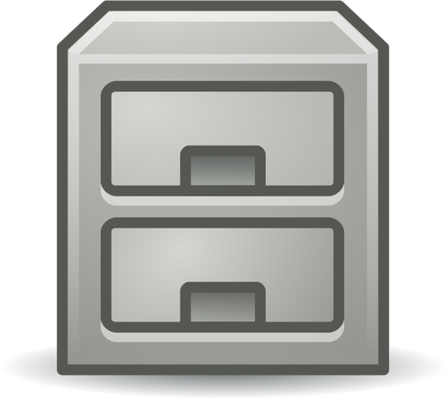 Vector graphics of reflective filing cabinet