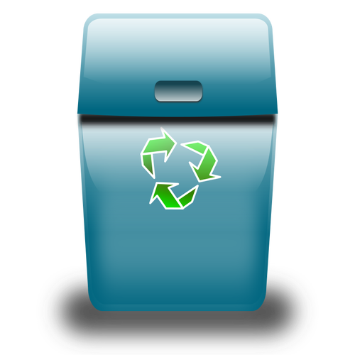 Eco blue recycle bin icon vector illustration