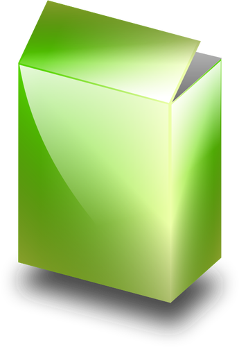 Vihreä laatikko 3D-vektorikuvassa