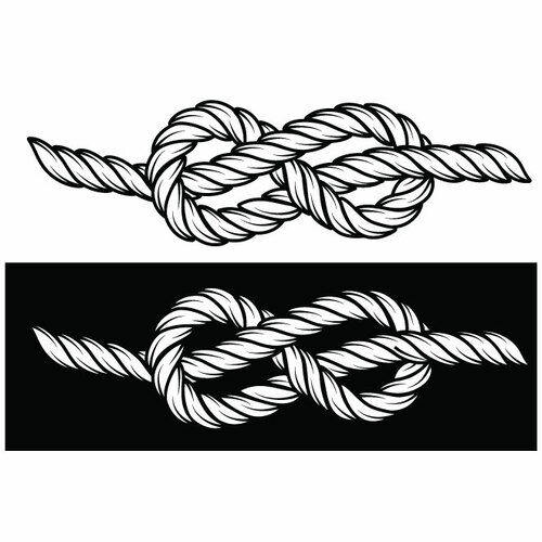 绳索剪影黑色和白色