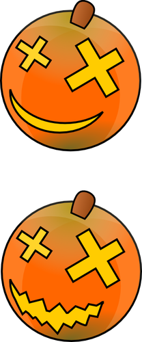Color Halloween pumpkins vector image