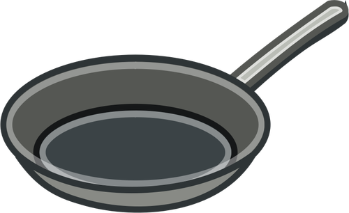 Metal frying pan vector clip art