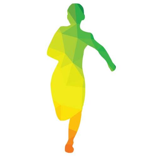 Colored silhouette of a runner