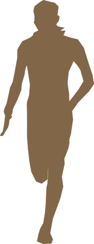 Silhouette vector clip art of boy at training