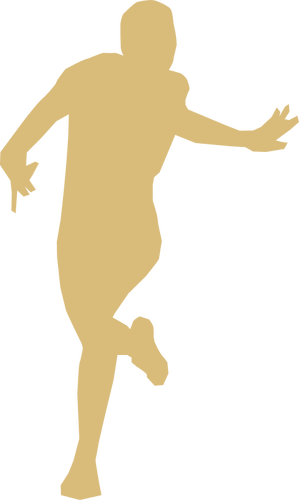 Silhouette vector image of young athlete