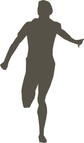 Silhouette vector drawing of running man