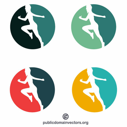 Aerobik sınıflar logo kavramı