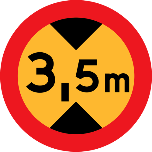 ilustração do vetor sinal de estrada de tráfego de 3,5 m