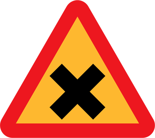 Kříž silničního provozu znamení vektorové ilustrace