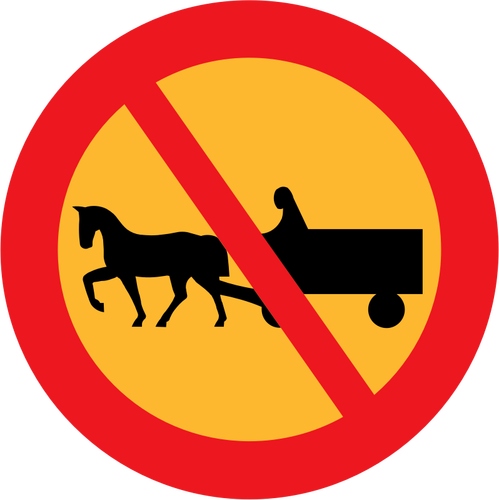 No horse and carts road sign vector illustration