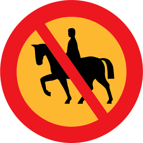 No ridden or accompanied horses road sign vector image