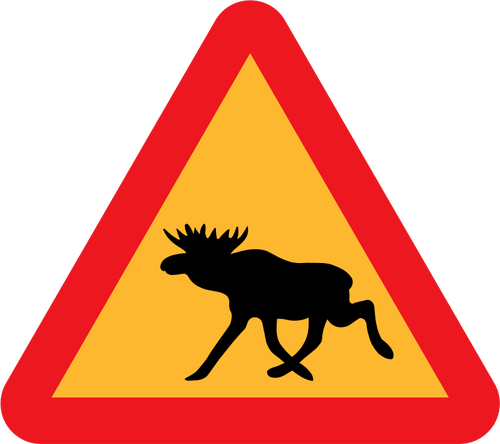 道路交通标志的驼鹿矢量图形