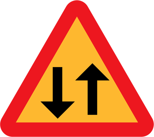 Two-way traffic vector sign