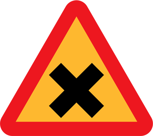 Cross road sign vector drawing