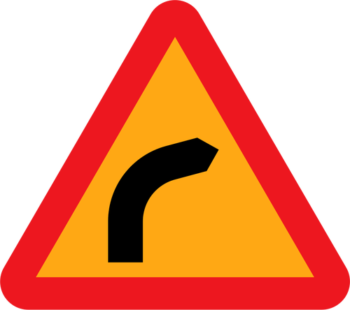 Dangerous bend, bend to right