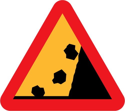 Falling Rocks Vector Sign