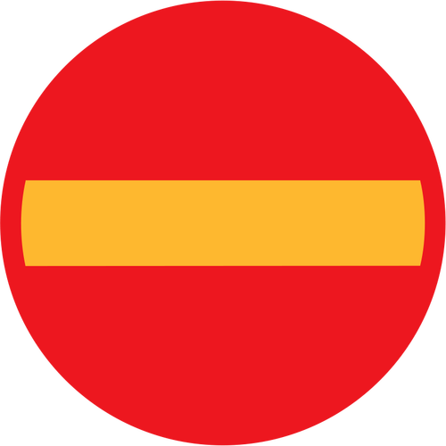 No entry vector road sign