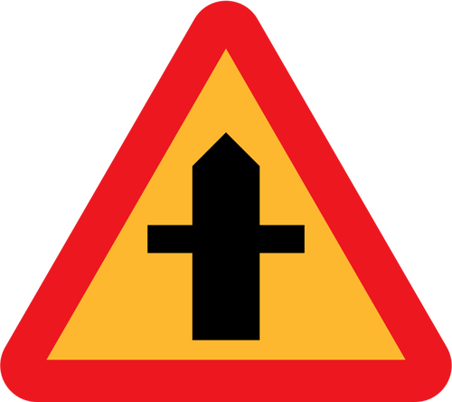 十字路口的交通标志矢量图像