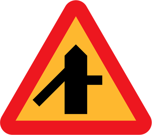 Przecięcia boku ruchu skrzyżowanie wektor znak