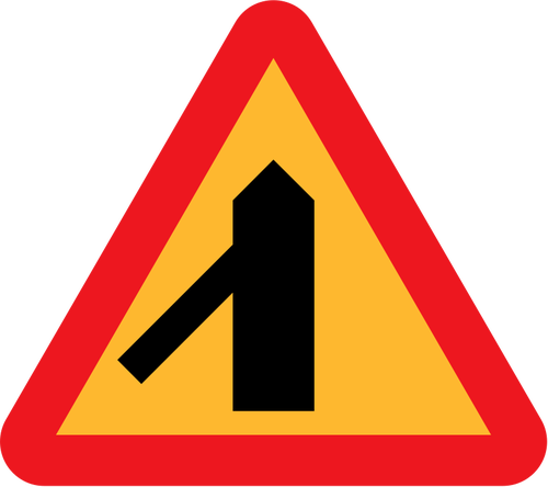 Unirea de stânga vector semn de trafic
