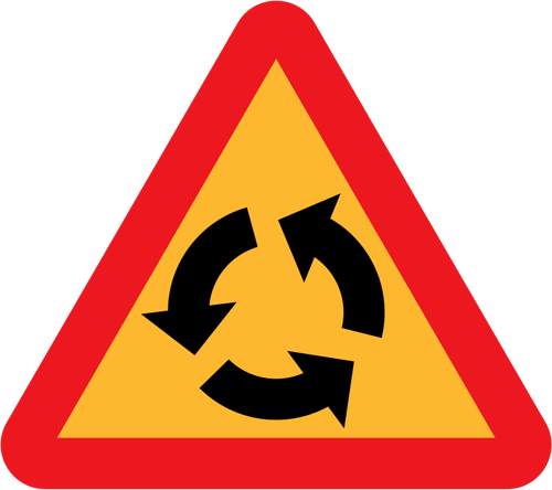 Roundabout traffic sign vector image