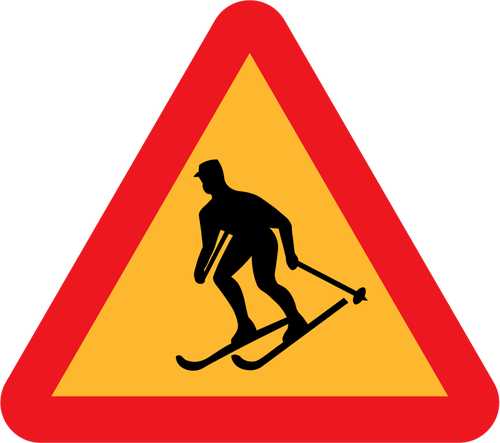 Forbidden for skiers vector sign