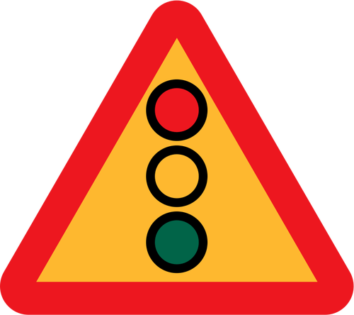 Traffic lights ahead vector sign