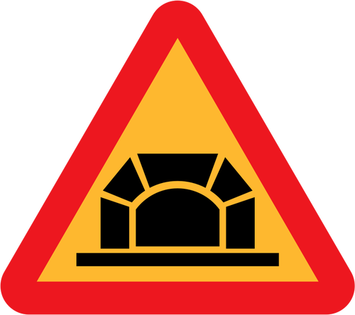 Tunnel vector road sign