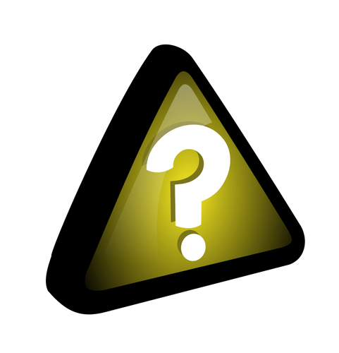 Vector drawing of question mark in yellow triangle