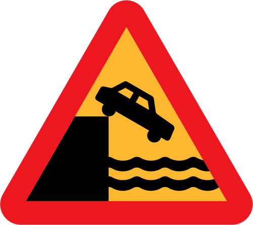 Falling off the cliff vector sign