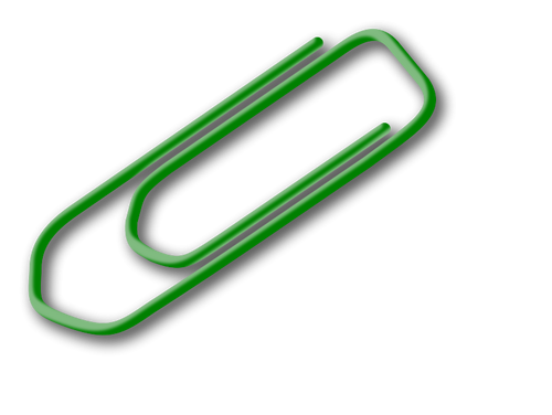 Green paperclip vector image