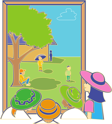 Vector Image Of Kids Looking Out Window Public Domain Vectors