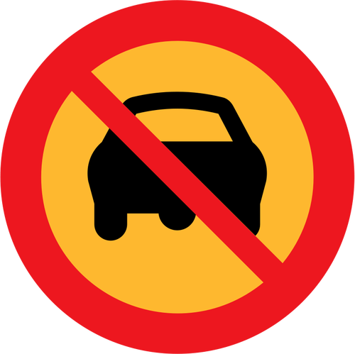 لا السيارات ناقلات الطريق علامة