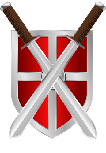 мечи и щит векторное изображение