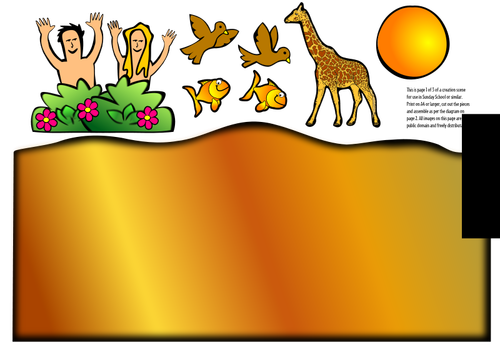 Creation scene vector image 2