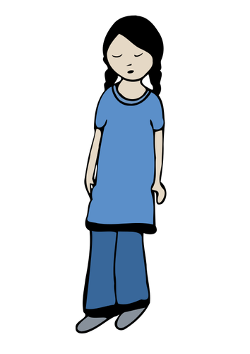 Sad girl vector image | Public domain vectors