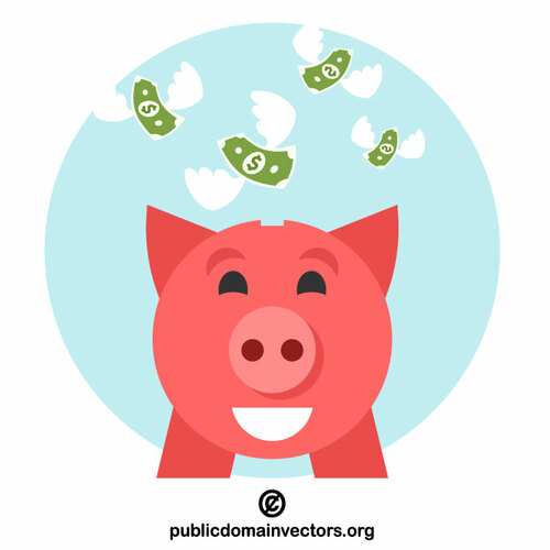 Safe money in a piggy bank