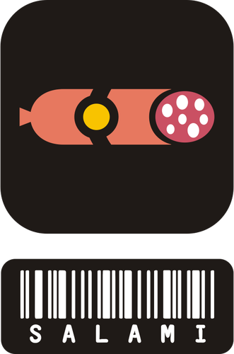 Image de salami icône vectorielle