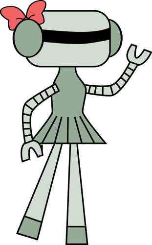 少女ロボット ベクトル描画