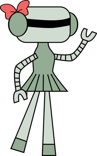 Girl robot vector drawing