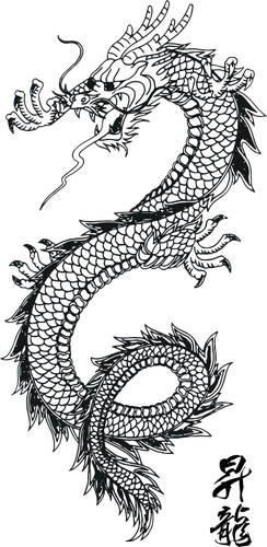 Imagen vectorial dragón japonés