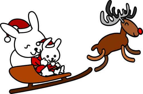 Santa rabbit vector grpahics