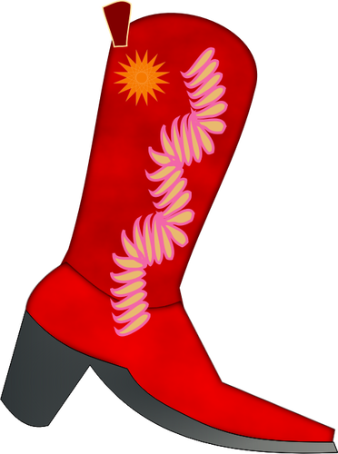 Gambar vektor merah cowboy boot