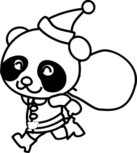 Santa Panda coloring boek vector afbeelding