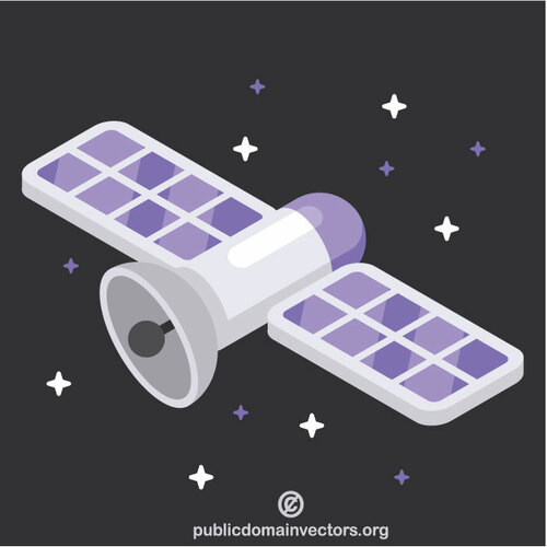 Ícone de satélite 3d clip art