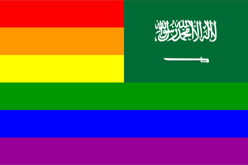 Saudi Arabia and rainbow flag